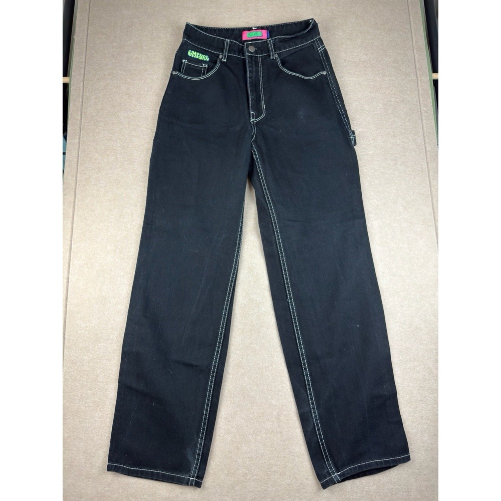 Y2K‎ Empyre Jeans Men's 2 Black Tori Contrast Stitch Carpenter Skater Mid Rise